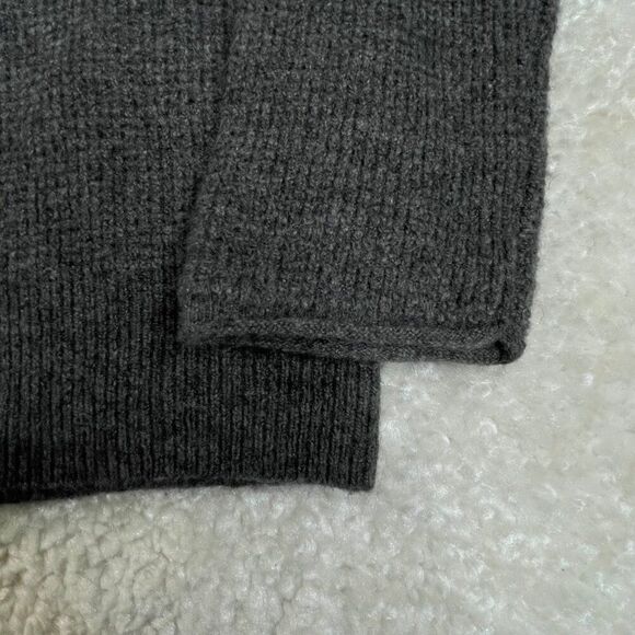 Point Sur Button Back Wool Alpaca Sweater Waffled Supersoft Yarn  Gray - Picture 7 of 10